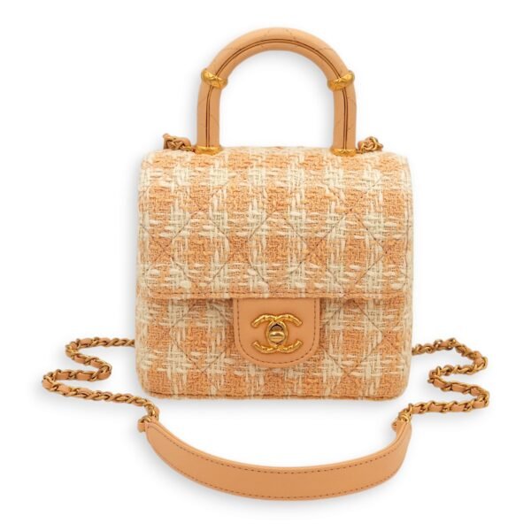 Coco Crush Multi-colour Top Handle Bag in Tweed/Calf, Gold hardware - Image 7