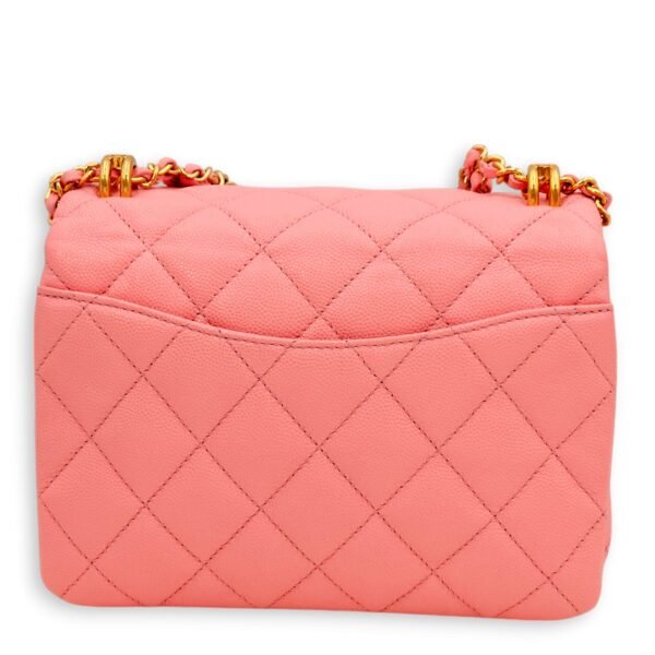 Coco First Flap Pink Shoulder Bag in Caviar Leather, Gold hardware - Image 2
