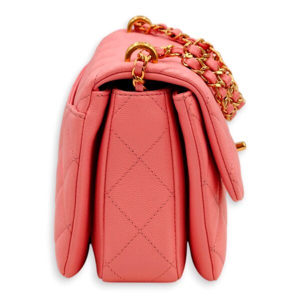 Coco First Flap Pink Shoulder Bag in Caviar Leather, Gold hardware - Image 4