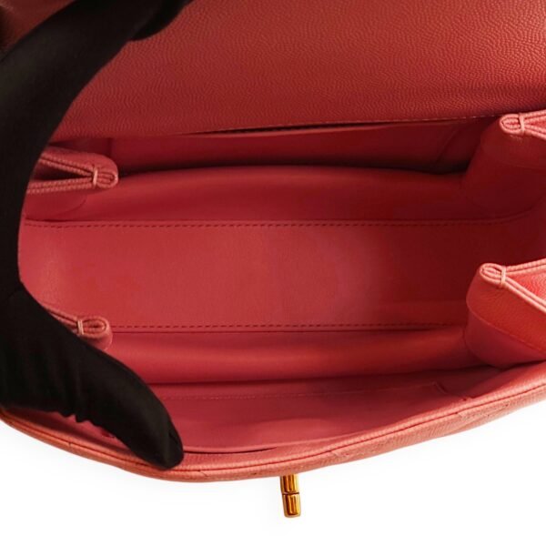 Coco First Flap Pink Shoulder Bag in Caviar Leather, Gold hardware - Image 6