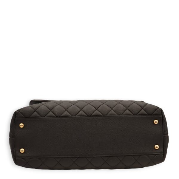Coco Large Black Top Handle Bag in Caviar Leather, Gold hardware - Image 10