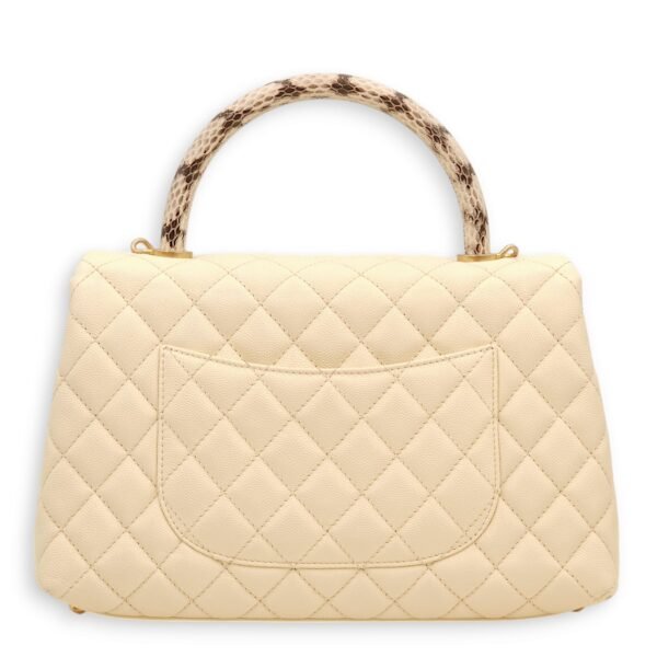 Coco Off-white, ombré handle Top Handle Bag in Caviar/Python, Gold hardware - Image 2