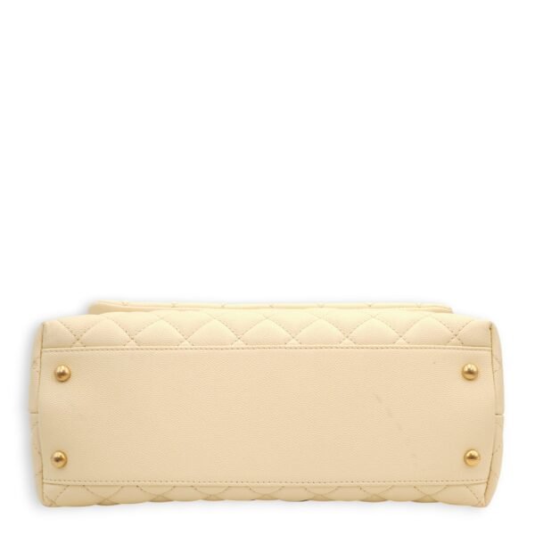 Coco Off-white, ombré handle Top Handle Bag in Caviar/Python, Gold hardware - Image 5