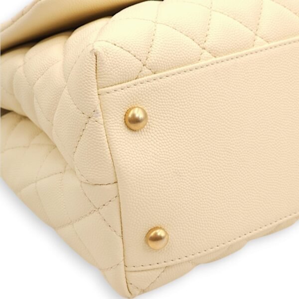 Coco Off-white, ombré handle Top Handle Bag in Caviar/Python, Gold hardware - Image 7