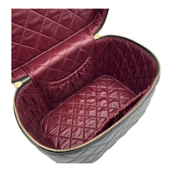 Cosmetic Black Vanity Bag in Lambskin, Gold hardware - Image 11