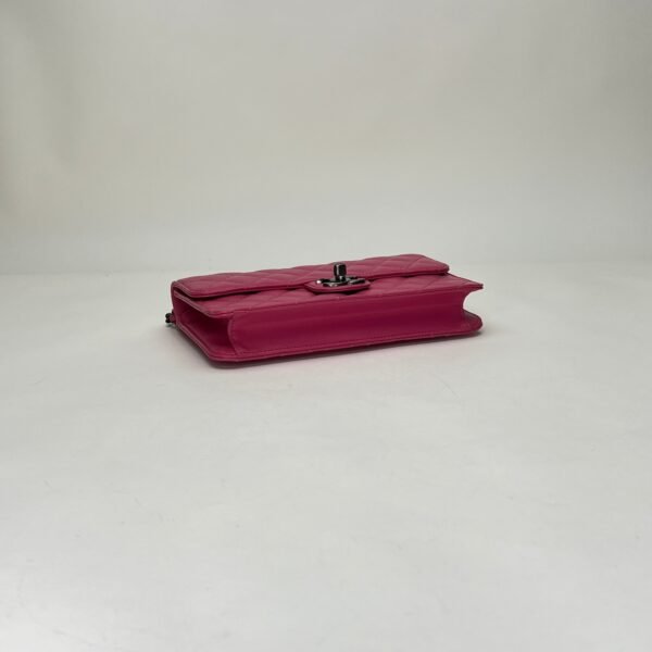 Crossing Times Medium Pink Crossbody Bag in Lambskin, Ruthenium hardware - Image 5