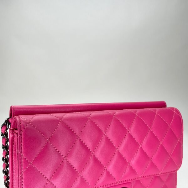 Crossing Times Medium Pink Crossbody Bag in Lambskin, Ruthenium hardware - Image 6