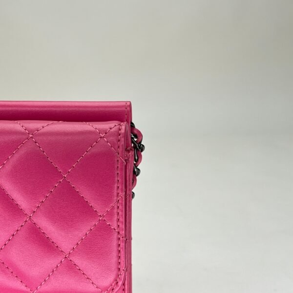 Crossing Times Medium Pink Crossbody Bag in Lambskin, Ruthenium hardware - Image 9