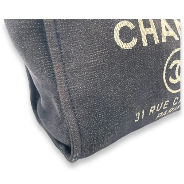 Deauville Blue Top Handle Bag in Denim, Silver hardware - Image 10