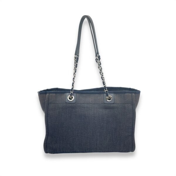 Deauville Blue Top Handle Bag in Denim, Silver hardware - Image 2