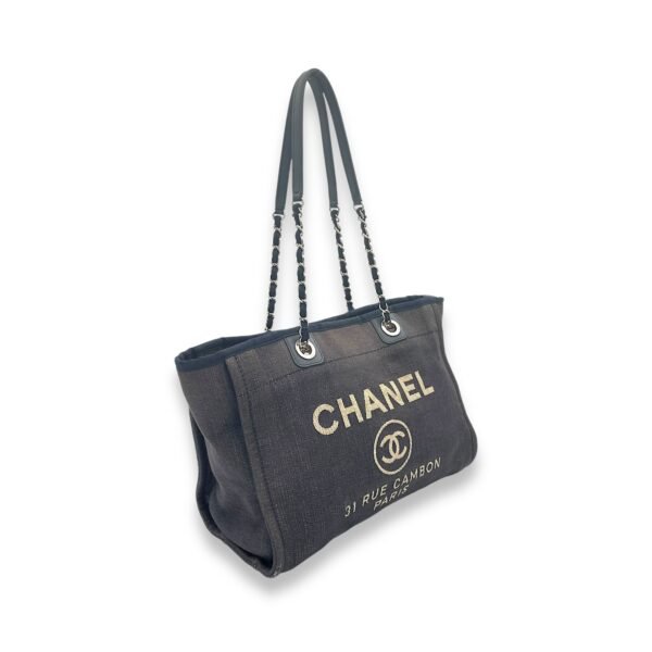 Deauville Blue Top Handle Bag in Denim, Silver hardware - Image 3