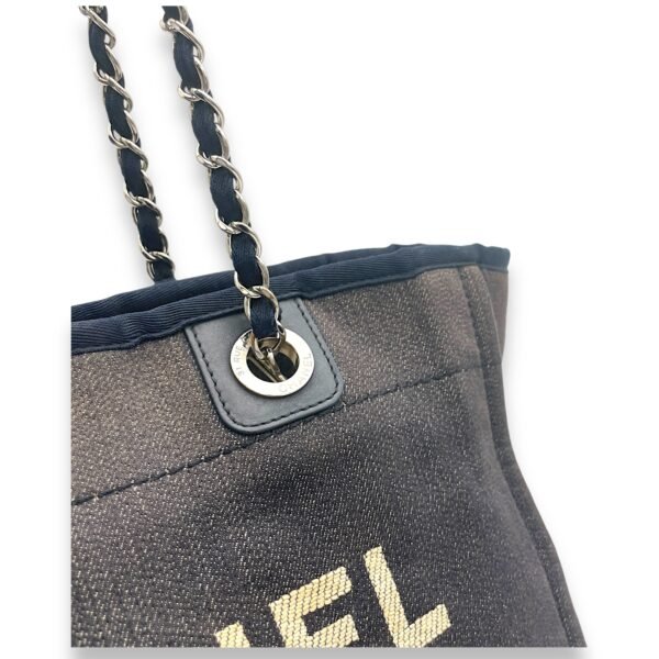Deauville Blue Top Handle Bag in Denim, Silver hardware - Image 9