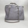 Deauville Medium Grey Tote Bag in Canvas, Silver hardware - Image 2