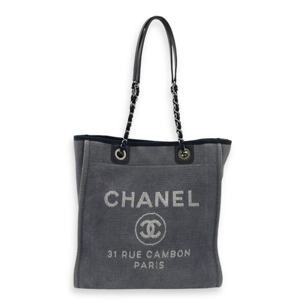 Deauville Shoulder Bag Blue in Canvas, Silver hardware