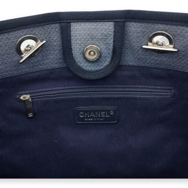 Deauville Shoulder Bag Blue in Canvas, Silver hardware - Image 10
