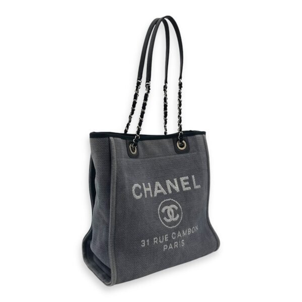 Deauville Shoulder Bag Blue in Canvas, Silver hardware - Image 3
