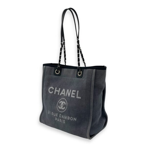 Deauville Shoulder Bag Blue in Canvas, Silver hardware - Image 4