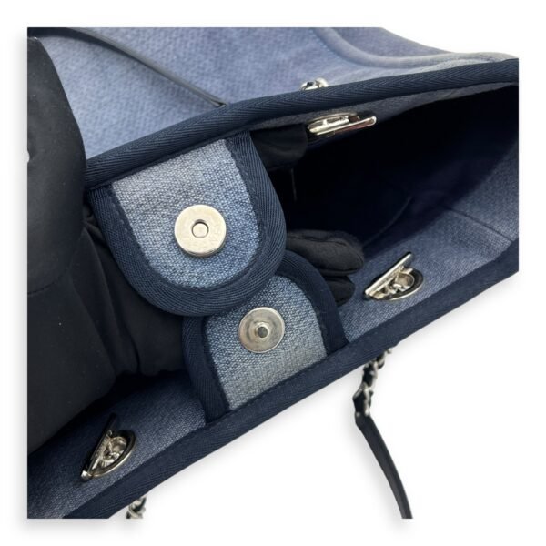 Deauville Shoulder Bag Blue in Canvas, Silver hardware - Image 9