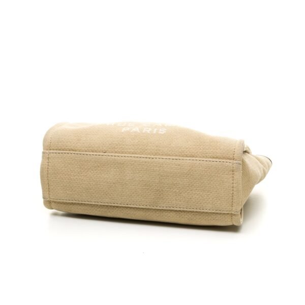 Deauville Small Beige Shoulder Bag in Jacquard, Silver hardware - Image 3