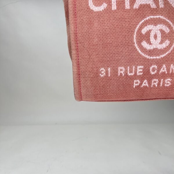 Deauville Small Pink Shoulder Bag in Canvas, Silver hardware - Image 10