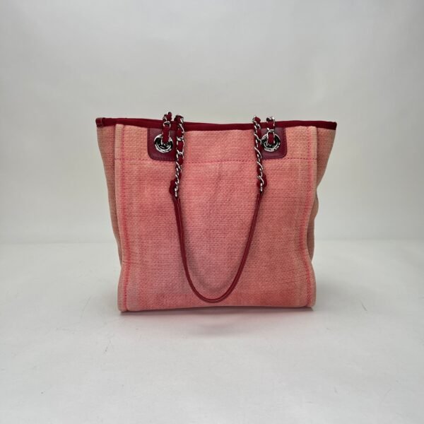 Deauville Small Pink Shoulder Bag in Canvas, Silver hardware - Image 2