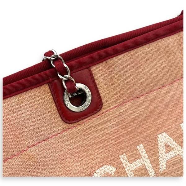 Deauville Tote Bag Red in Canvas, Silver hardware - Image 6