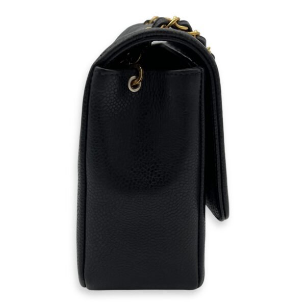 Diana Medium Black Shoulder Bag in Caviar Leather, Gold hardware - Image 4
