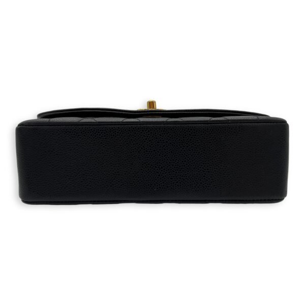 Diana Medium Black Shoulder Bag in Caviar Leather, Gold hardware - Image 5