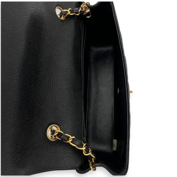 Diana Medium Black Shoulder Bag in Caviar Leather, Gold hardware - Image 6