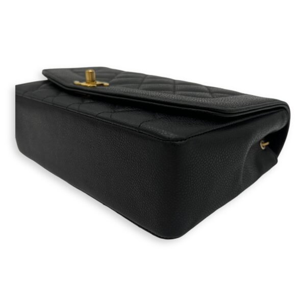 Diana Medium Black Shoulder Bag in Caviar Leather, Gold hardware - Image 8