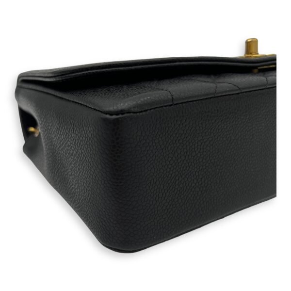 Diana Medium Black Shoulder Bag in Caviar Leather, Gold hardware - Image 9