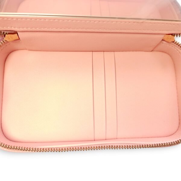 Double Layer 16x13x8.5cm Pink Vanity Bag in Glazed Calf, Gold hardware - Image 7