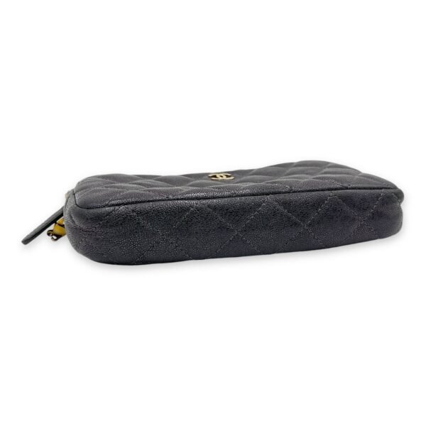 Double Zipped Clutch Iridescent  in Caviar Leather, Gold hardware - Image 5