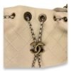 Drawstring CC Beige Bucket Bag in Calfskin, Gold hardware - Image 6