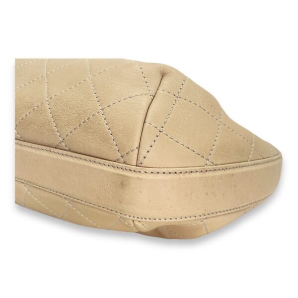 Drawstring CC Beige Bucket Bag in Calfskin, Gold hardware - Image 9