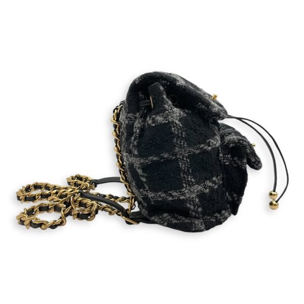 Duma Backpack Black Backpack in Tweed, Wool, Calf, Gold hardware - Image 3