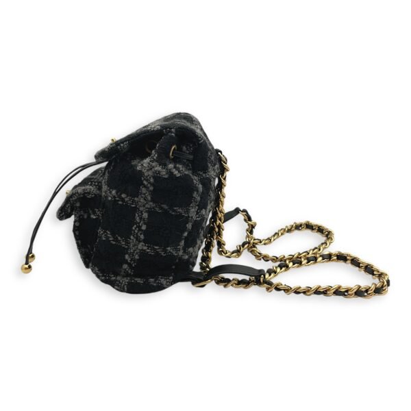 Duma Backpack Black Backpack in Tweed, Wool, Calf, Gold hardware - Image 4