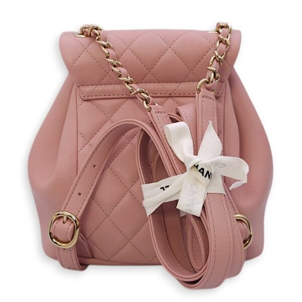 Duma Pink Backpack in Lambskin, Light Gold hardware - Image 2