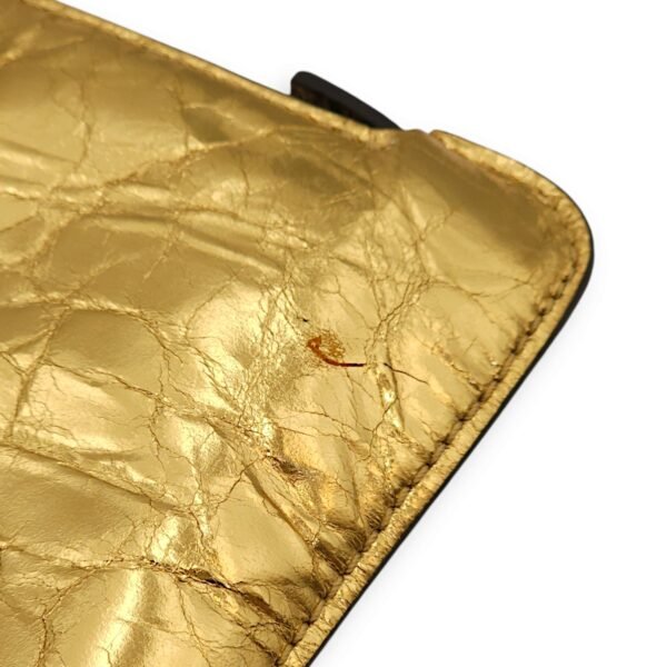 Feministe Mais Feminine Matallic Gold Clutch in Calfskin, Palladium hardware - Image 8