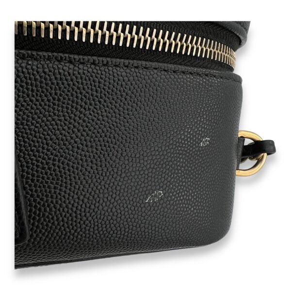Filigree Large Black Vanity Bag in Caviar Leather, Gold hardware - Image 10