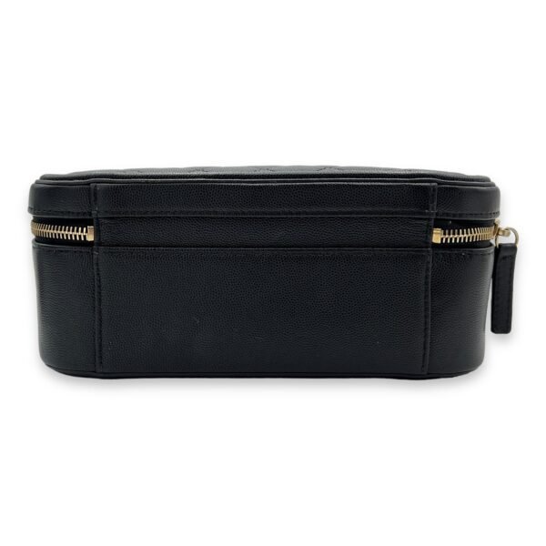 Filigree Large Black Vanity Bag in Caviar Leather, Gold hardware - Image 5