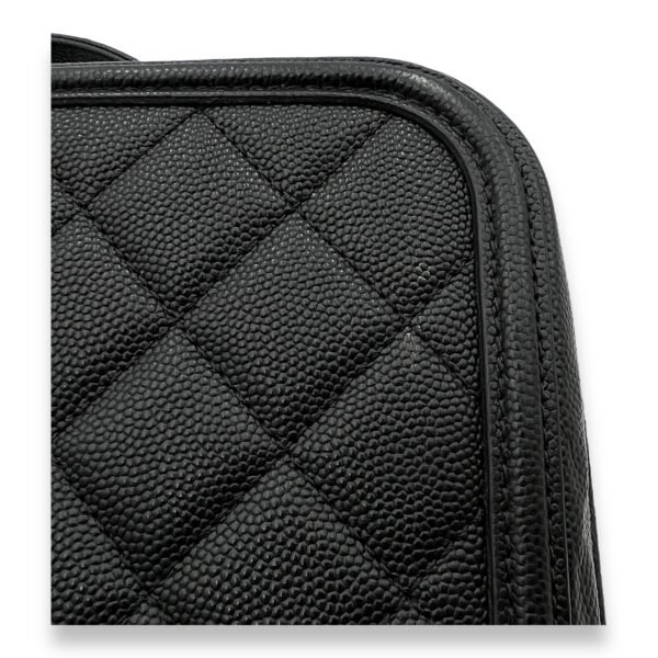 Filigree Large Black Vanity Bag in Caviar Leather, Gold hardware - Image 9