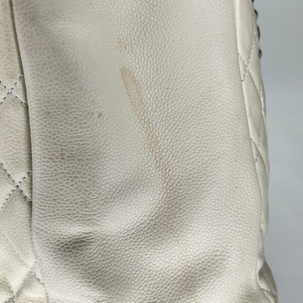 GST Beige Tote Bag in Caviar Leather, Silver hardware - Image 12
