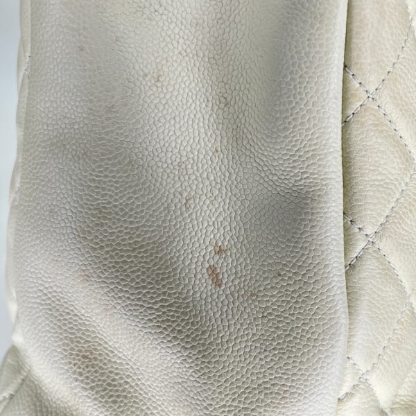 GST Beige Tote Bag in Caviar Leather, Silver hardware - Image 13