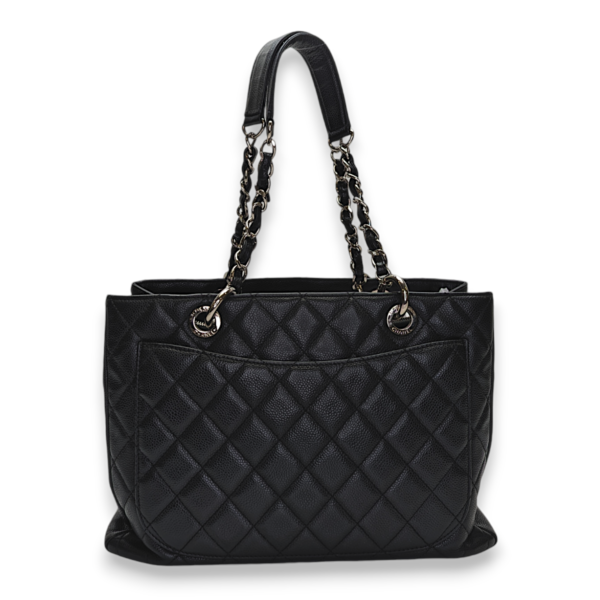 GST Black Shoulder Bag in Caviar Leather, Silver hardware - Image 2