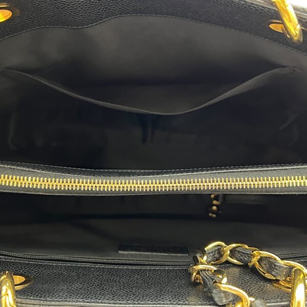 GST Black Tote Bag in Caviar Leather, Gold hardware - Image 10