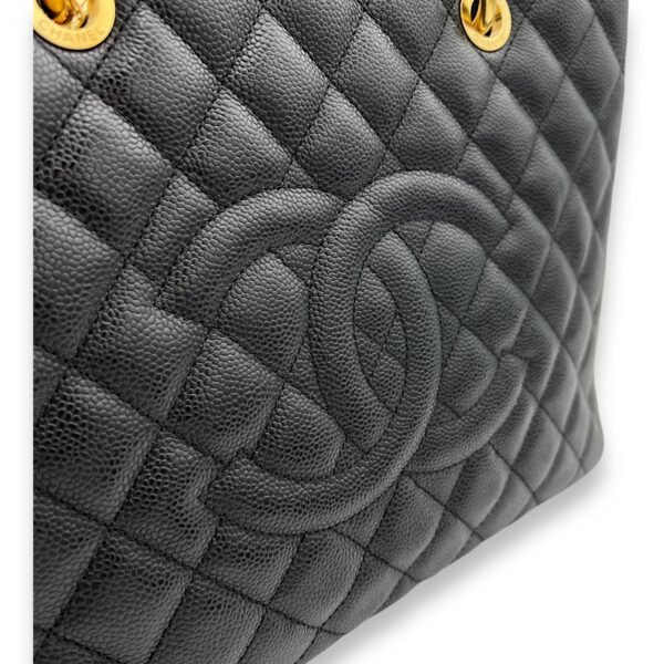 GST Black Tote Bag in Caviar Leather, Gold hardware - Image 6