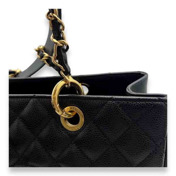GST Black Tote Bag in Caviar Leather, Gold hardware - Image 7
