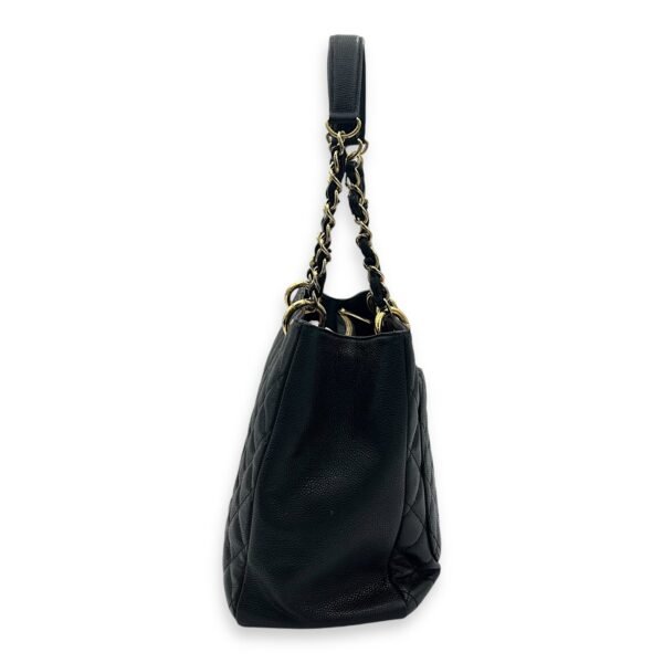 GST Black Tote Bag in Caviar Leather, Gold hardware - Image 4