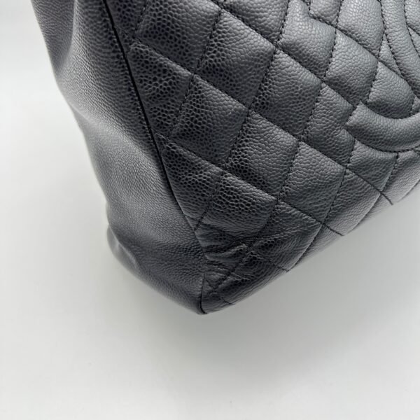 GST Black Tote Bag in Caviar Leather, Silver hardware - Image 10
